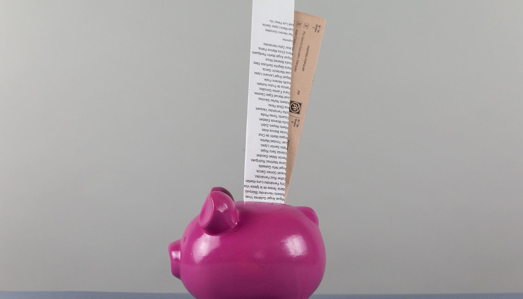 Cerdito papeleta electoral